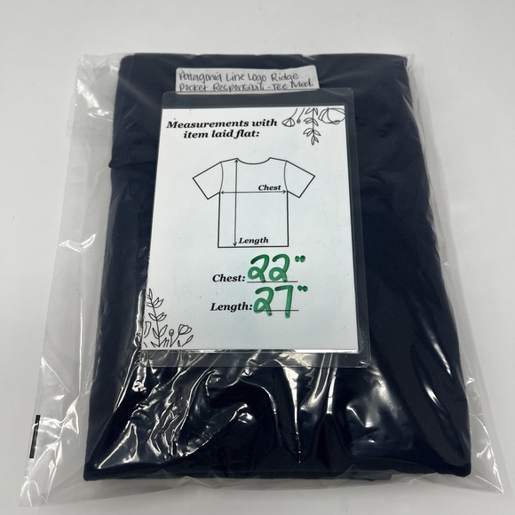 Patagonia Men's Size Medium Line Logo Ridge Pocket Responsibili-Tee Navy Blue - Picture 6 of 6